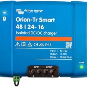 Victron Energy Orion-Tr Smart DC to DC Charger - 48/24-Volt 16 Amp 380-Watt - Bluetooth Battery Charger for Dual Battery